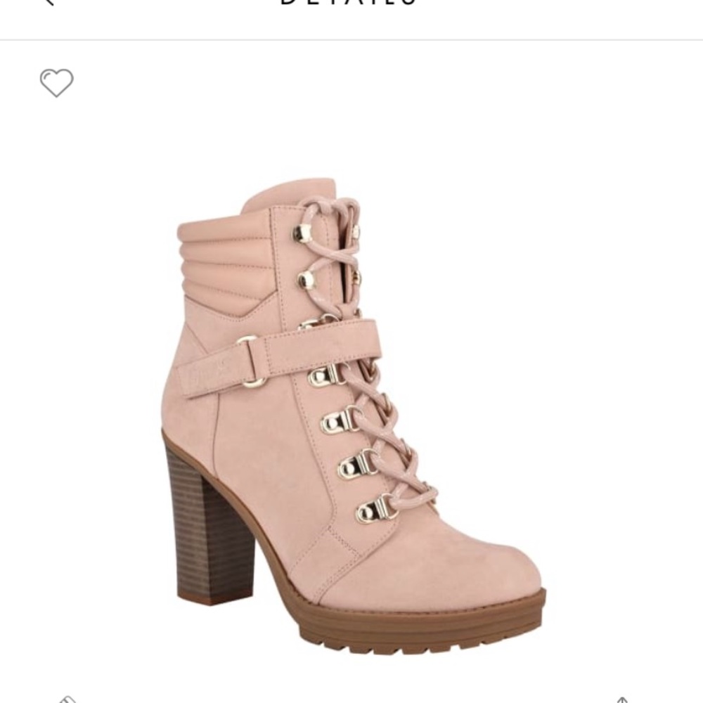Fun and flirty combat heeled boots from Guess